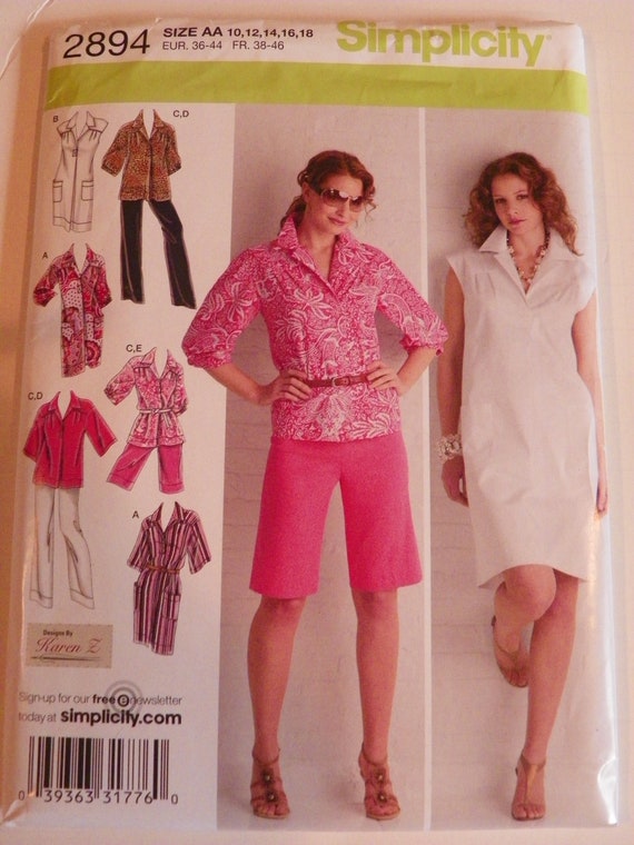 and Skirt Sewing Patterns by Karen Z Sizes 16-24 Shorts Simplicity Easy to Sew Womens Pants