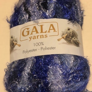 Vintage Gala Soft Fur Slate Blue and Light Blue Yarn  5 Lots Skeins