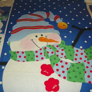 Vintage Snowman Panel to Sew Christmas Door Panel/Wall Panel Jolly Frosty Sold by the Panel