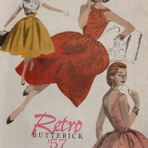 Plus Size Retro  Dress Butterick B4792 Vintage Style Year 1957   Size 14-20