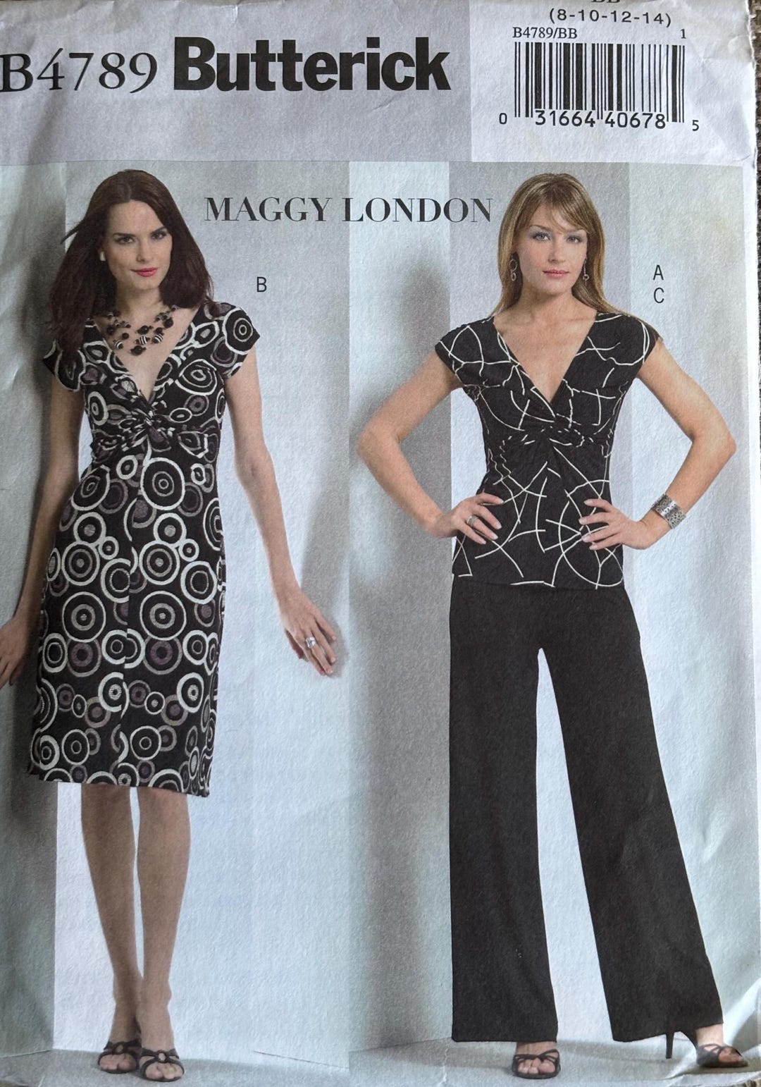Butterick 4789 by Maggy London Pattern Dresse Pants Top Sizes 8-14 ...