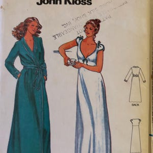 Vintage Butterick 6370-nachtjapon met patroon van John Kloss, maat 12