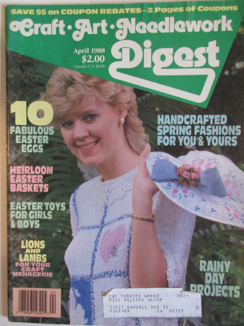 Vintage Craft Art Needlework Digest Book April 1988