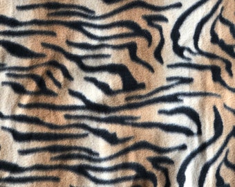 Zebra Animal Print Fleece Fabric Brown and White Sold by Yard