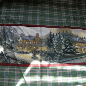 Christmas Thomas Kindade Table Cloth or for Decor  Fabrc Rare Find