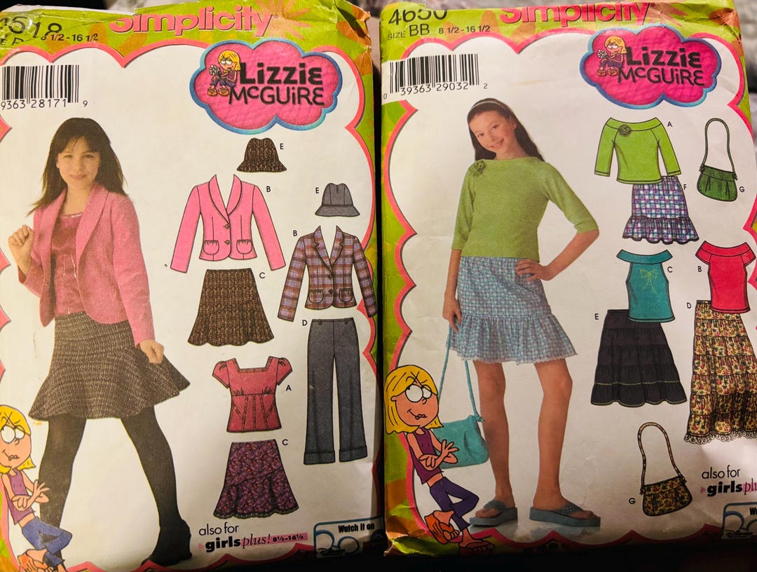 ハンドメイド Vintage Simplicity 4650 & 4518 by Lizzie Mcguire Size 8-1/2-16-1/2