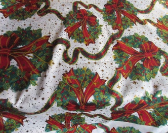 Christmas Fabric with Gold Glitter Stars