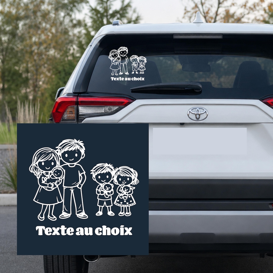 Custom Family Car Sticker, Personalized Vinyl Decal, Rear Window Decal ...