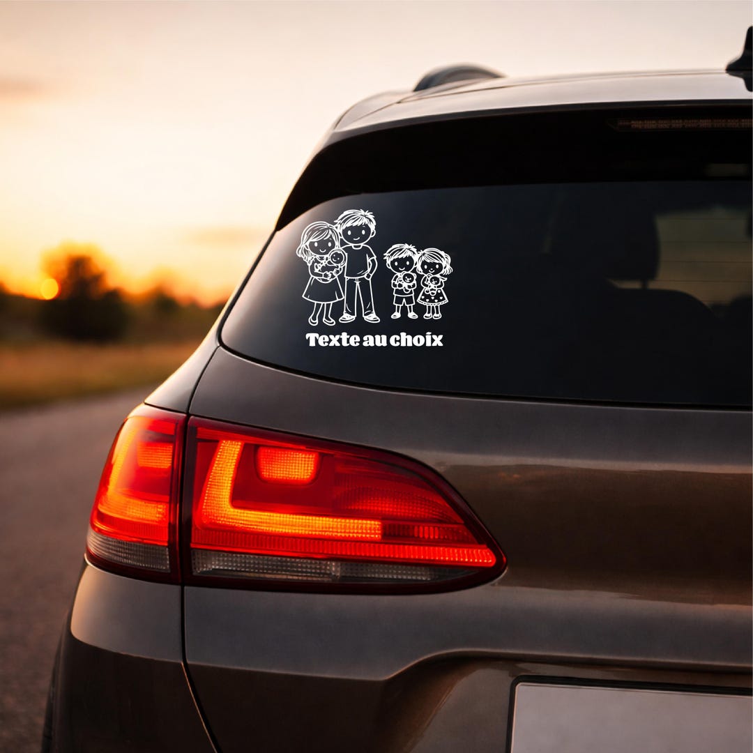 Custom Family Car Sticker, Personalized Vinyl Decal, Rear Window Decal ...