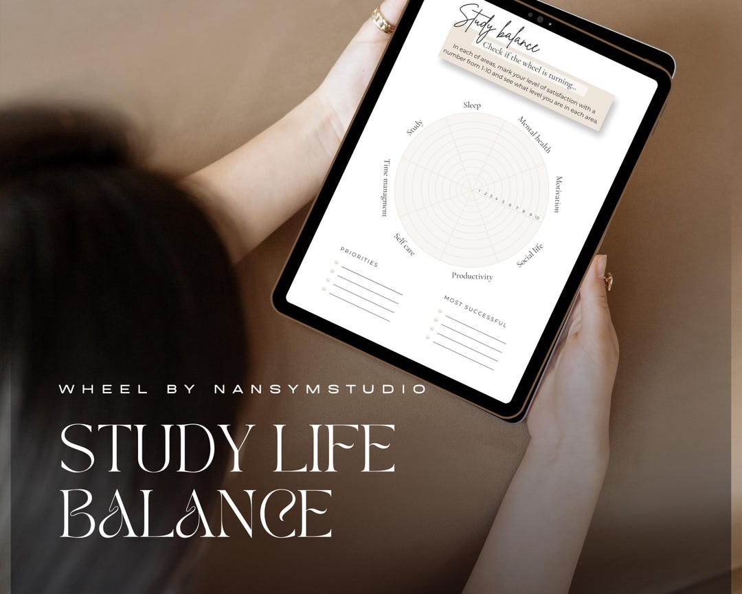 Study Life Balance Wheel Printable PDF | Student Wellness & Focus ...