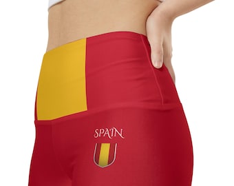 Spain 2026 World Cup Flag Athletic Shorts | Red Yellow Workout Polyester Shorts