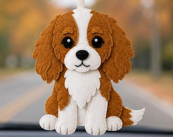 Cavalier King Charles Spaniel Puppy Felt Sewing Pattern PDF – Cute Dog Ornament DIY, Beginner-Friendly Felt Animal , Handmade Craft Template