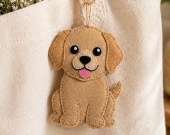 Golden Retriever Puppy Felt Sewing Pattern PDF – Cute Dog Ornament DIY, Beginner-Friendly Felt Animal Tutorial, Premium Craft Template