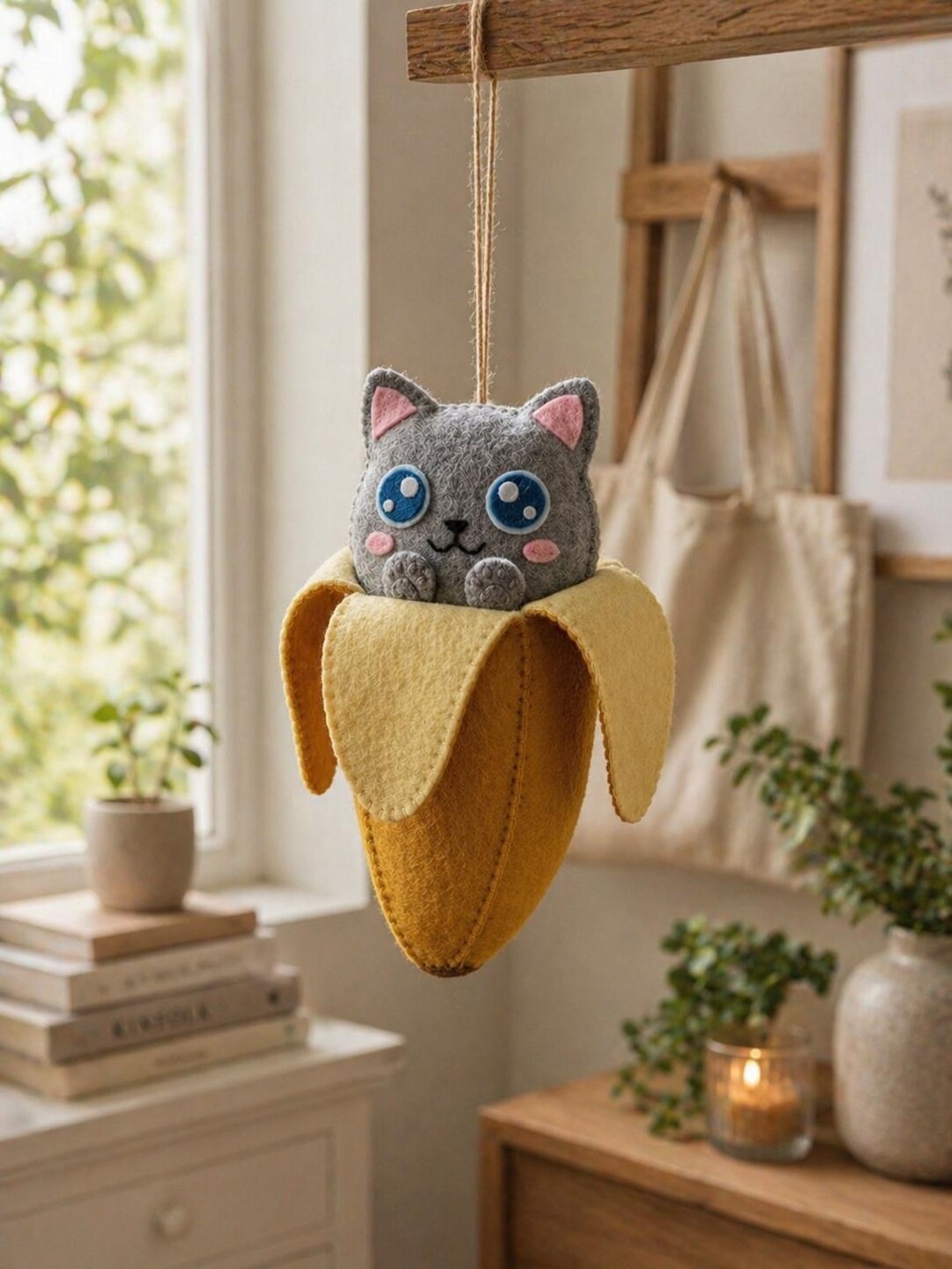 Banana Kitty Cat Felt Ornament Sewing Pattern (PDF Blueprint ...