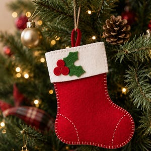 Christmas Stocking Sewing Pattern PDF, Beginner Friendly DIY Soft Ornament Template, Handmade Holiday Decor Craft, Easy Christmas Sewing