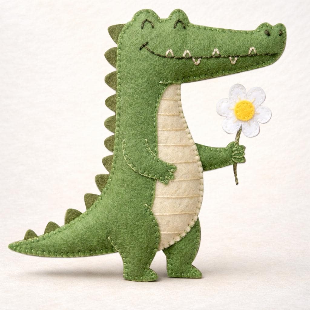 Beginner Friendly Felt Alligator Sewing Pattern PDF | Adorable Plush ...