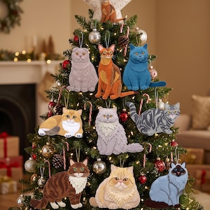 Paquete de 10 patrones de costura de gatos de fieltro en PDF / Kit de bricolaje de adornos de gatos de fieltro para principiantes / Colección de manualidades de animales hechas a mano / Regalo de decoración para la habitación del bebé