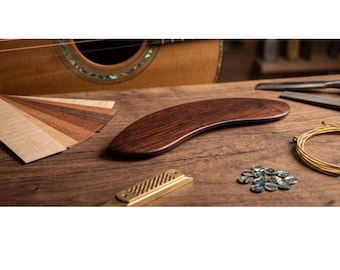 Wooden Guitar Armrest for Acoustic Guitar | Ebony Rosewood Padauk Mahogany Palm & Boxwood | Universal Ergonomic Guitar Accessory