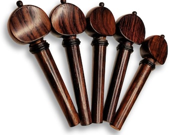 Handcrafted Rosewood Violin Tuning Pegs - Premium Replacement Parts for Full Size 4/4 Violins - Musical Works