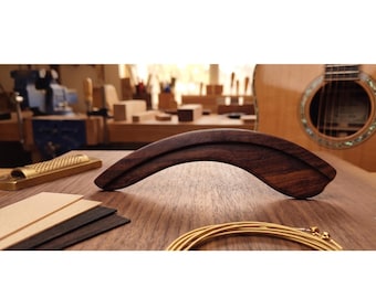 Handmade Curved  guitar armrest, Ebony wood, rose wood, paddock wood, palm wood, box wood, mahogany wood, reduces edge bite, universal fit,