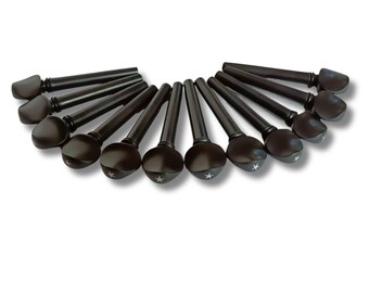 Ebony Oud Tuning Pegs Set | Handmade Wooden Oud Pegs | Artisan Inlay Replacement Pegs | Stable Precision Tuning Parts