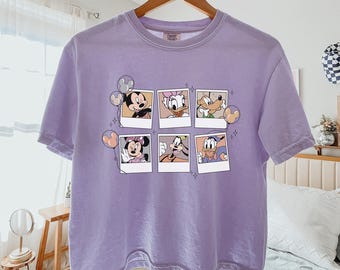 Comfort Colors® Retro Mickey and Friends Disney Boxy Shirt, Disney Vacation Summer Tees, Disneyland Family Trip Cropped T-shirt