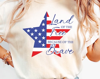 Comfort Colors Land of The Free 250 Shirt, USA 250 America Star Tee, 4th of July T Shirt, Star Flag Patriotic Graphic Tee