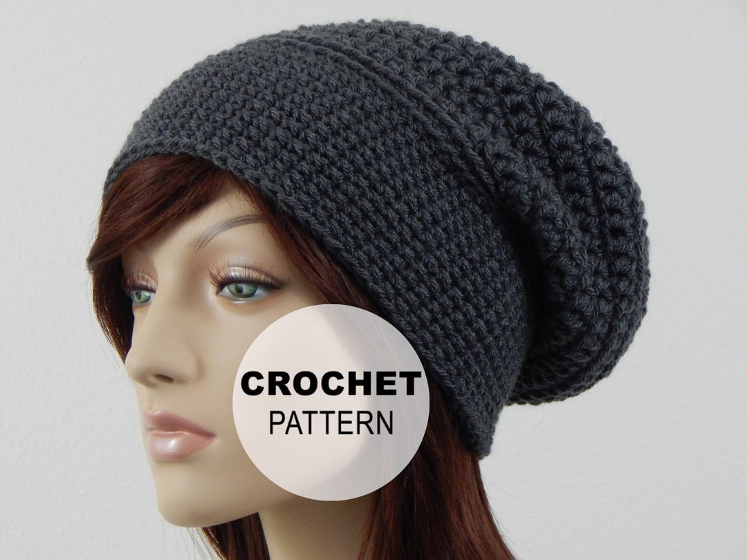 Crochet PATTERN PDF, the City Slouch Beanie Pattern, Slouchy Hat ...
