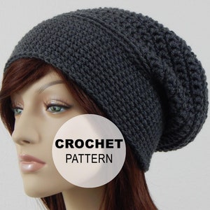 Crochet PATTERN PDF, The City Slouch Beanie Pattern, Slouchy Hat Crochet Pattern, Womens Winter Hat Crochet Pattern, MarlowsGiftCottage