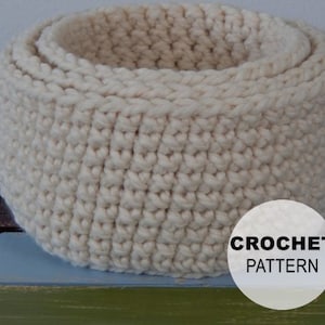 Crochet PATTERN PDF, The Nesting Baskets Trio Crochet Pattern, Stacking Bowl Pattern, Storage Bowl Pattern, DIY Crochet, MarlowsGiftCottage