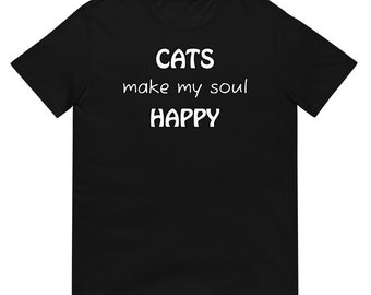 Color Choices Unisex Cats Make My Soul Happy T-Shirt, Cute Cat Shirt, Gift For Cat Lover, Cat Mom, Cat Dad, Cat Soulmate, MarlowsGiftCottage