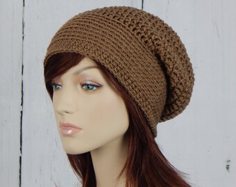 Color Choices Light Brown Slouch Hat, Brown Slouchy Beanie, Womens Slouchy Hat, Winter Hats, Autumn Hats, Fall Beanies, MarlowsGiftCottage