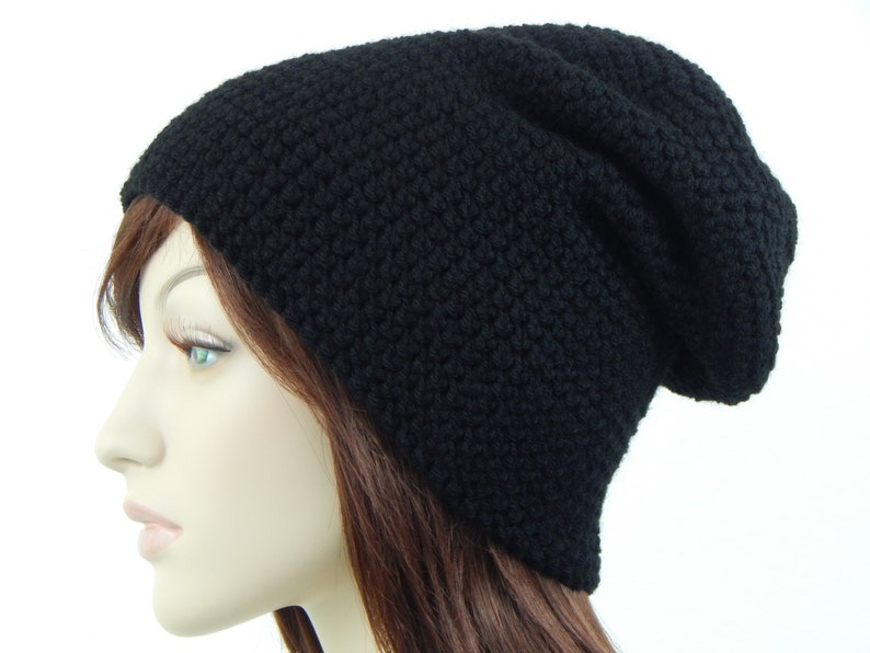 Black Slouch Hat Boho Slouch Hat Slouchy Beanie MarlowsGiftCottage Slouch Hat Teen Girl Hat Comfy Trendy Slouch Beanie Womens Hat