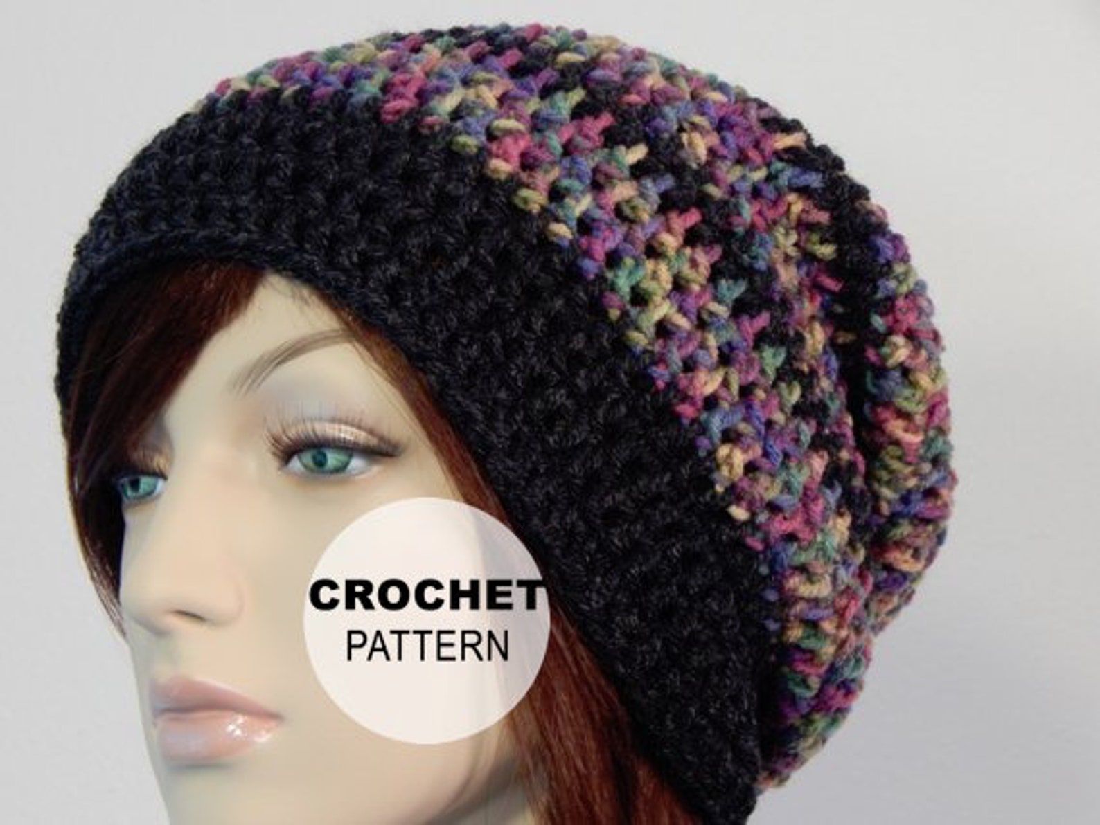 Crochet PATTERN PDF, the Artistic Slouch Beanie, Winter Slouchy Hat ...