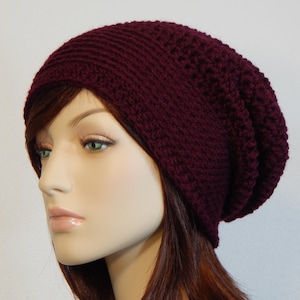 Color Choices, Burgundy Slouch Hat, Burgundy Slouchy Beanie, Burgundy Womens Hat, Teen Slouchy Hat, Winter Hats, Mod, MarlowsGiftCottage