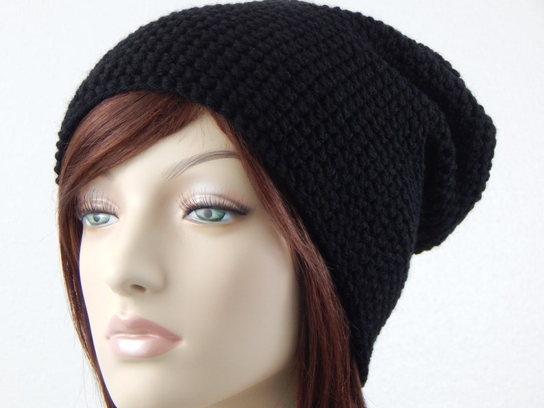 Black Slouch Hat Boho Slouch Hat Slouchy Beanie MarlowsGiftCottage Slouch Hat Teen Girl Hat Comfy Trendy Slouch Beanie Womens Hat