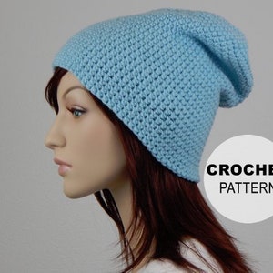 Crochet PATTERN PDF, The Shores Slouch Beanie, Womens Slouchy Hat, Teen Girls Winter Hat, Ladies Crochet Hat Pattern, MarlowsGiftCottage