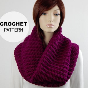 Crochet PATTERN PDF, The Crush Cowl, Infinity Winter Scarves, Scarf Crochet Pattern, Wide Infinity Scarf Crochet Pattern, MarlowsGiftCottage image 1