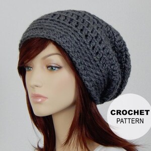 Crochet PATTERN PDF, The Vibe Slouch Beanie, Bulky Slouchy Hat, Winter Hat, Ladies Crochet Hat Pattern, Womens Pattern, MarlowsGiftCottage