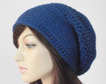 Blue Slouch Hat, Colonial Blue Slouchy Beanie, Blue Womens Hat, Teen Slouchy Hat, Ski Hats, Winter Fashion, Ladies Hats,  MarlowsGiftCottage