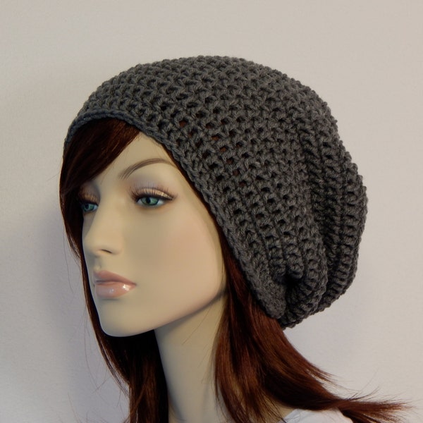 Color Choices, Hipster Extra Slouch Hat, Gray Slouchy Beanie, Choose Mens or Womens, Lots of Slouch, Boho Chic Slouchy Beanie, Teen Adult