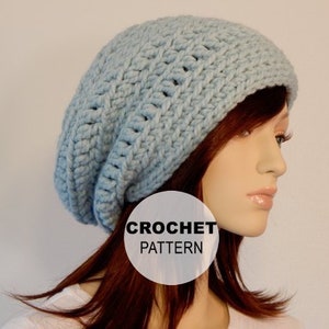 Crochet PATTERN PDF, The Fiona Slouch Beanie, Bulky Slouchy Hat, Winter Hats, Ladies Crochet Hat Pattern, Womens Pattern, MarlowsGiftCottage