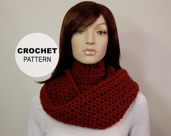 Crochet PATTERN PDF, The Fireside Scarf, Loop Scarf, Infinity Scarves, Circle Wrap Scarf Crochet Pattern, MarlowsGiftCottage