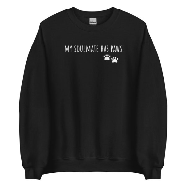 Colors My Soulmate Has Paws Sweatshirt, Dog Lover Gift Cat Lover Gift, Funny Cute Love, Best Friend Pet, Unisex Sizes, MarlowsGiftCottage