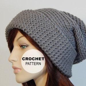 Crochet PATTERN PDF the Reversible Slouch Beanie Folded Cuff - Etsy