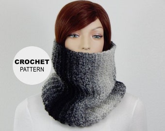 Crochet PATTERN PDF, The Granite Cowl, Versatile Cowl, Winter Scarves, Bulky Crochet, Scarf Crochet Pattern, Turtleneck, MarlowsGiftCottage