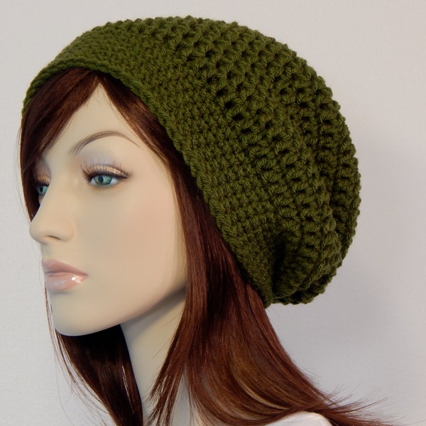 Color Choices, Olive Green Slouchy Beanie, Womens Slouchy, Green Slouchy Beanie, Green Winter Hats, Hippie, Boho, Baggy Hat, Ski