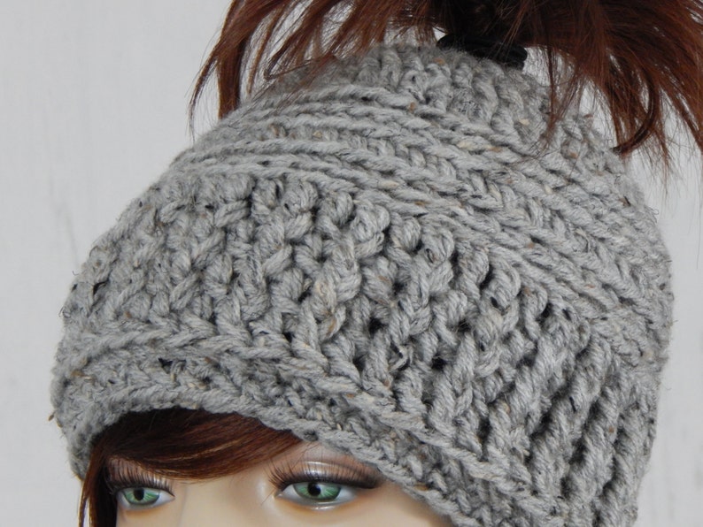 Crochet PATTERN PDF The Messy Bun Hat Open Top Hat 