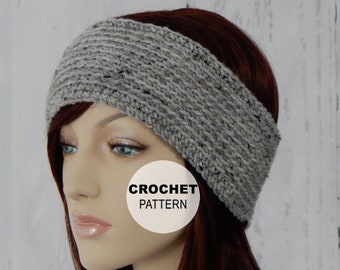 Crochet PATTERN PDF, The Classic Ear Warmer Headband, Winter Headbands, Teens Womens Ladies Crochet Pattern, Boho Chic, MarlowsGiftCottage