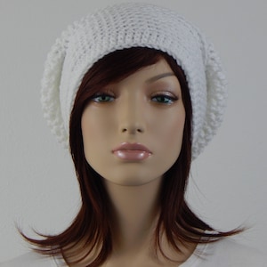 Bonnet extra large blanc, bonnet ample blanc, chapeau femme, bonnet ample pour adolescente, chapeau blanc, mode hivernale, chapeau pour femme, MarlowsGiftCottage